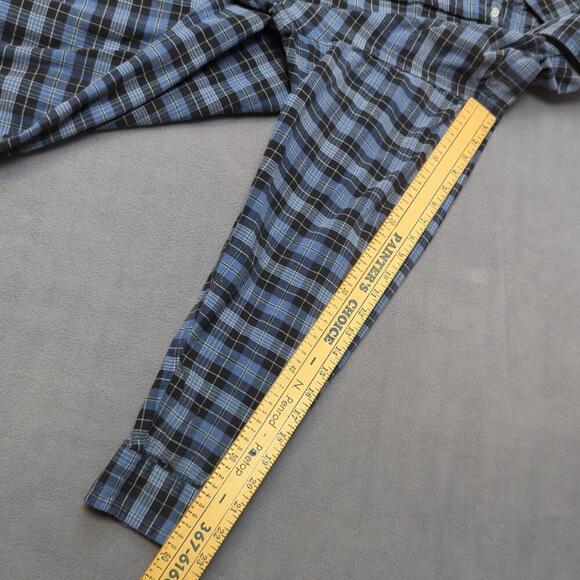VTG Polo Ralph Lauren Shirt Men XL Blue Plaid Blake Flannel Button Pony Y2k - Picture 5 of 9